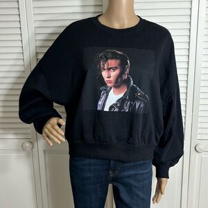 H & M Divided Cry - Baby Johnny Depp Movie Graphic Sweatshirt Medium